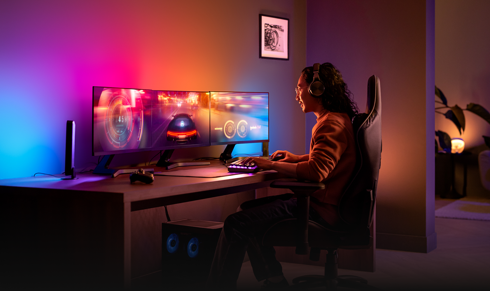 Philips Hue Gradient PC Strip 27 Inch + Bridge - Newegg.com